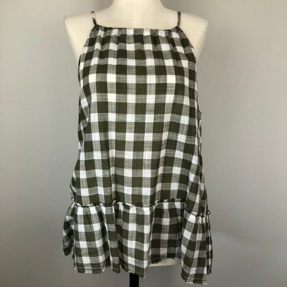 Anthropologie Cloth & Stone Gingham Halter Top - Picture 2 of 8